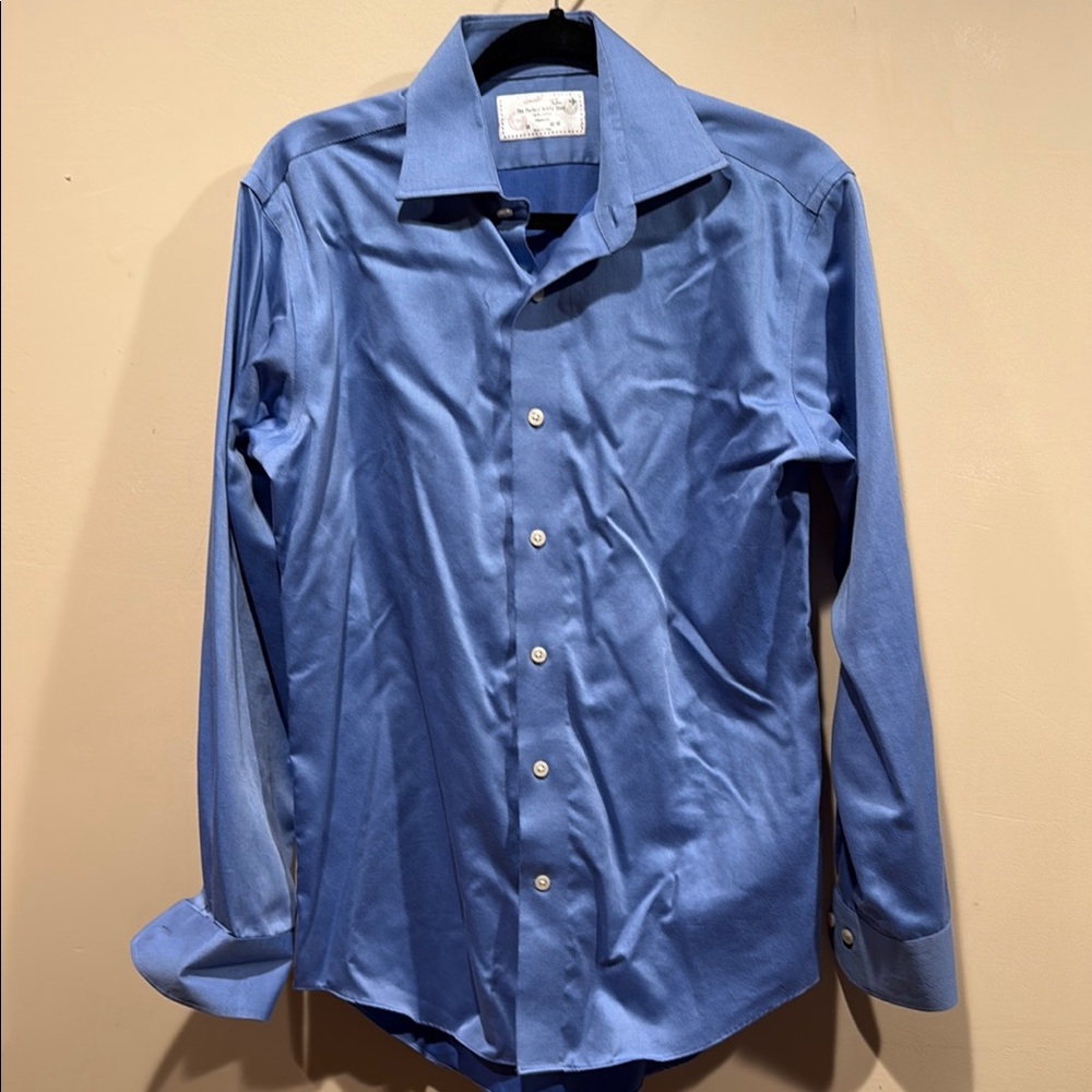 Men's Blue 100% Cotton Dress Shirt